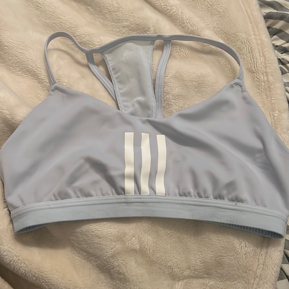 Light blue adidas sports bra